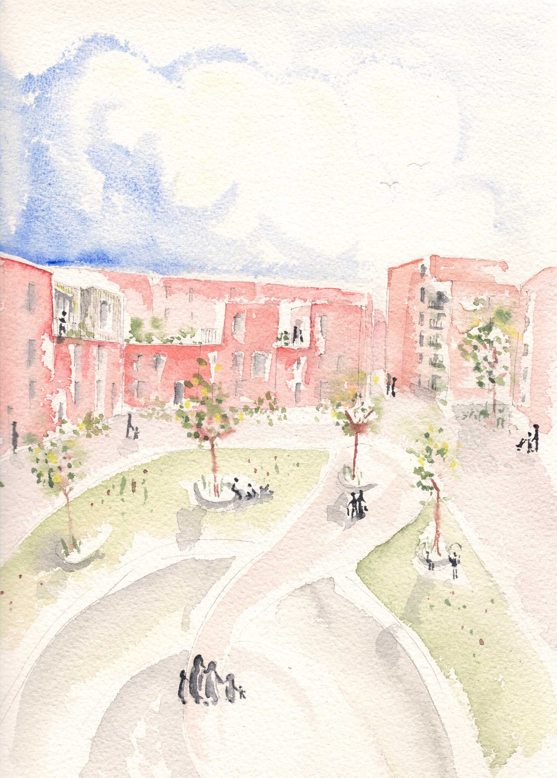 aquarelle street view