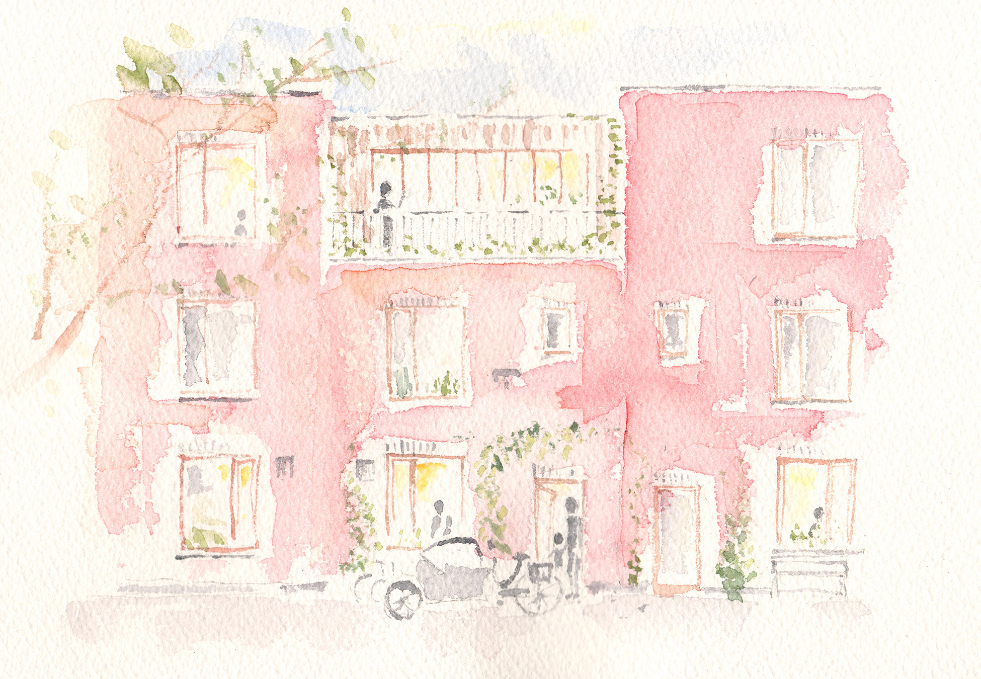 Zuider 31 -aquarelle street view